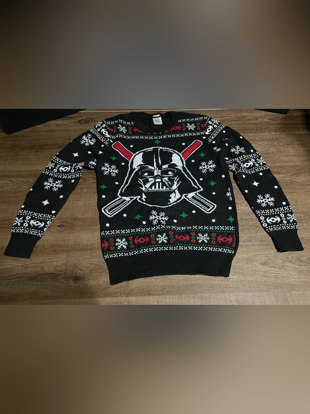 Black Star Wars Darth Vader Holiday Sweater- Small
